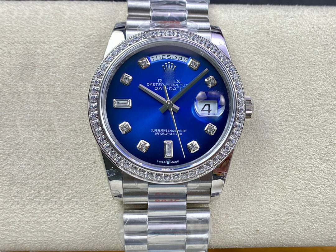 REPLICA DAY DATE M128396TBR-0008 36MM GM FACTORY DIAMOND-SET BEZEL