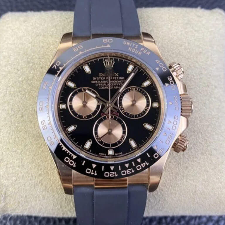 REPLICA COSMOGRAPH DAYTONA M116515LN-0017 CLEAN FACTORY BLACK RUBBER STRAP