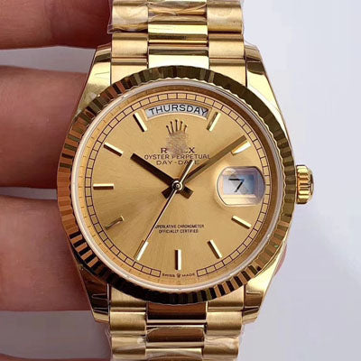 REPLICA DAY-DATE M128238-0045 YELLOW GOLD EW FACTORY CHAMPAGNE DIAL