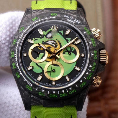 REPLICA DAYTONA COSMOS CHRONOGRAPH CARBON FIBER EDITION GREEN EXPLODED DRAGON DIAL