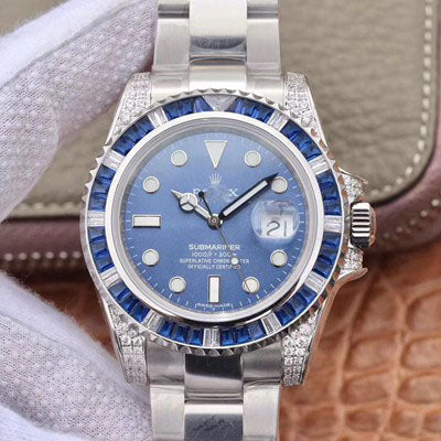 REPLICA SUBMARINER DATE 116619LB DIAMOND CUSTOMIZED EDITION GS FACTORY BLUE DIAL