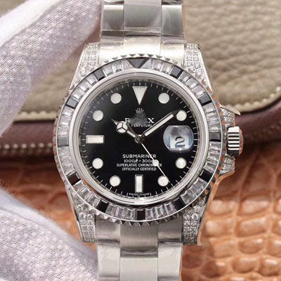 REPLICA SUBMARINER DATE 116610LN DIAMOND CUSTOMIZED EDITION GS FACTORY BLACK DIAL