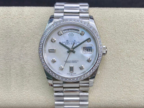 REPLICA DAY DATE 128396TBR-0005 EW FACTORY DIAMOND-SET DIAL