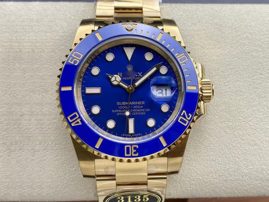 REPLICA ROLEX SUBMARINER M116618LB-0003 CLEAN FACTORY GOLD STRAP