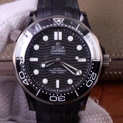 REPLICA SEAMASTER DIVER 300M BLACK CERAMIC 210.92.44.20.01.001 VS FACTORY BLACK DIAL