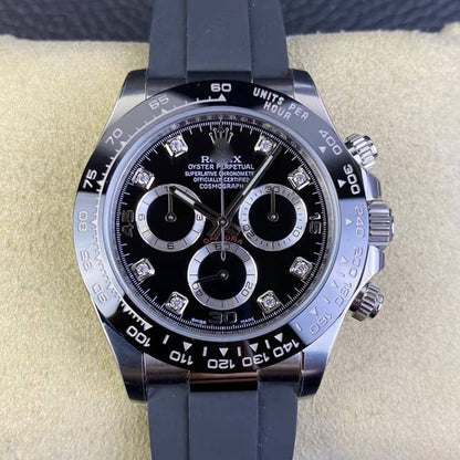 REPLICA COSMOGRAPH DAYTONA M116519LN-0025 CLEAN FACTORY BLACK RUBBER STRAP