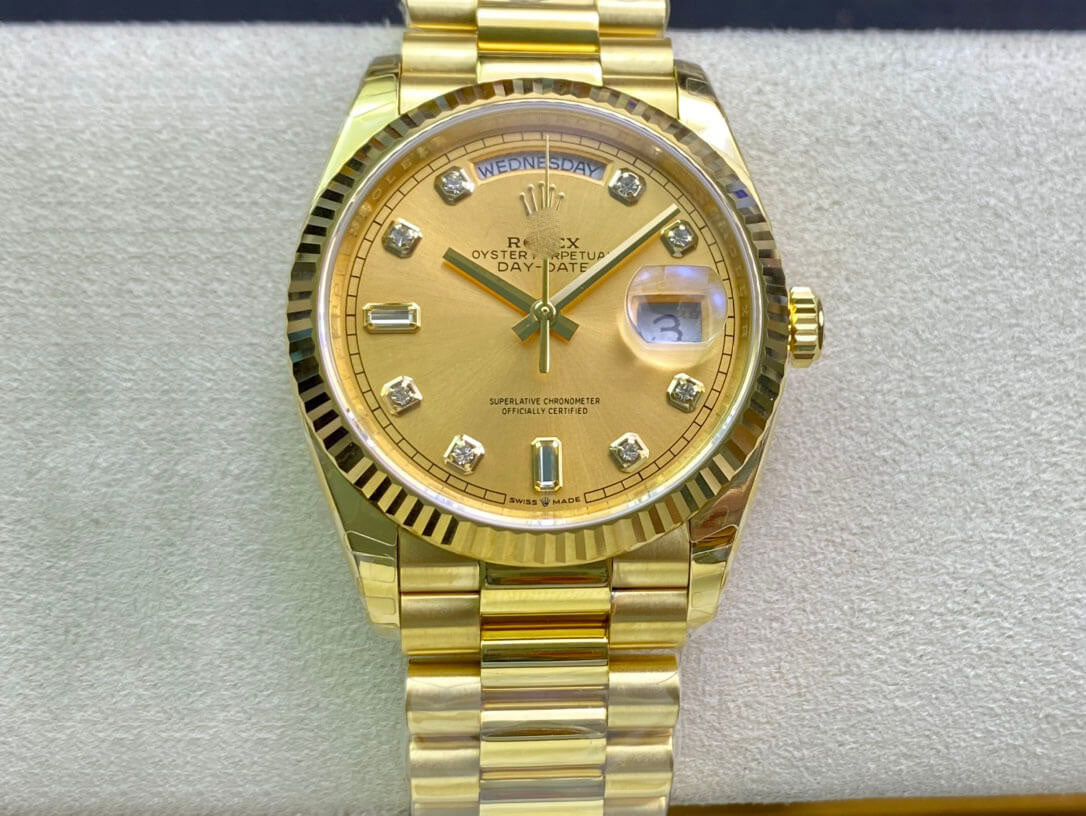 REPLICA DAY-DATE M128238-0008 YELLOW GOLD EW FACTORY CHAMPAGNE DIAL