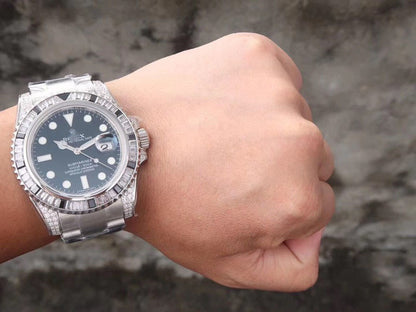 REPLICA SUBMARINER DATE 116610LN DIAMOND CUSTOMIZED EDITION GS FACTORY BLACK DIAL