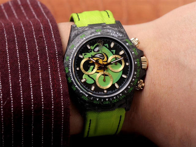 REPLICA DAYTONA COSMOS CHRONOGRAPH CARBON FIBER EDITION GREEN EXPLODED DRAGON DIAL