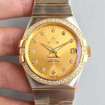 REPLICA CONSTELLATION 123.55.38.21.58.001 38MM 3S FACTORY GOLD DIAL