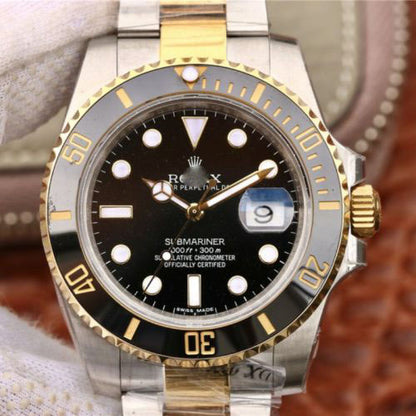 REPLICA SUBMARINER DATE 116613LN VR FACTORY 18K YELLOW GOLD WRAPPED BLACK DIAL