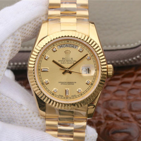 REPLICA DAY-DATE II 218238 40MM EW FACTORY 18K YELLOW GOLD DIAL