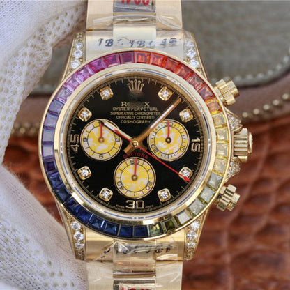 REPLICA DAYTONA RAINBOW COSMOGRAPH 116598RBOW BL FACTORY 7750 MOVEMENT