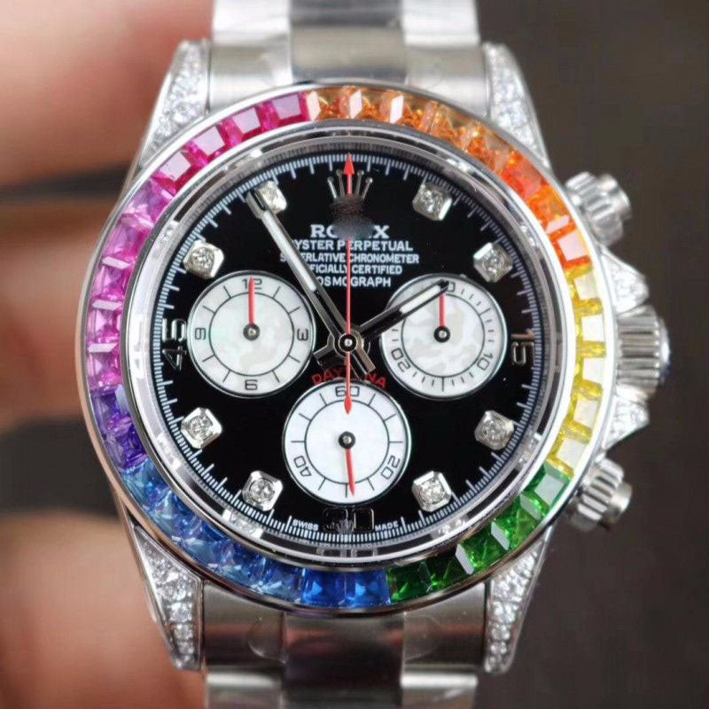 REPLICA DAYTONA COSMOGRAPH RAINBOW 116595RBOW BL FACTORY BLACK DIAL