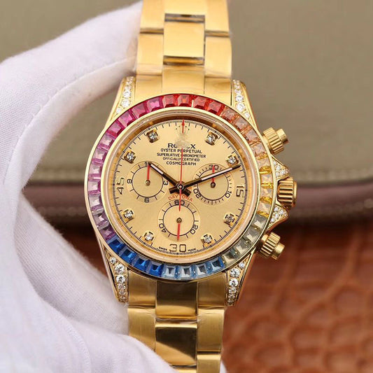 REPLICA DAYTONA COSMOGRAPH RAINBOW 116598RBOW BL FACTORY GOLD DIAL