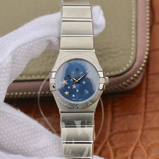 REPLICA CONSTELLATION QUARTZ LADIES 27MM TW FACTORY BLUE DIAL