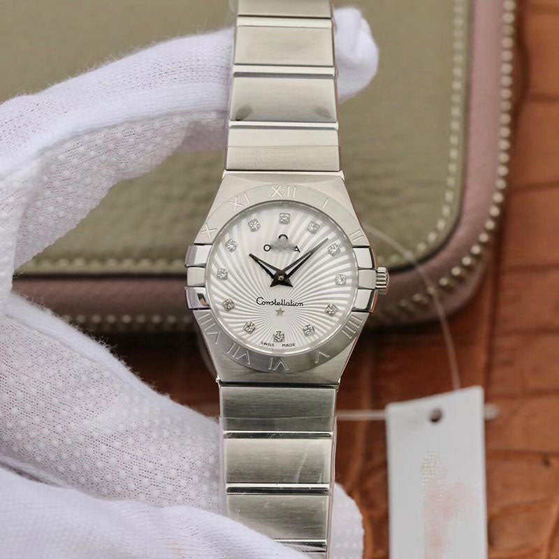 REPLICA CONSTELLATION LADIES 27MM 123.10.27.60.55.001 TW FACTORY WHITE TEXTURED DIAL