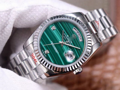 REPLICA PRESIDENT DAY DATE 18038 MALACHITE GREEN DIAMOND DIAL