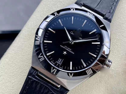 REPLICA SBF CONSTELLATION 131.33.41.21.01.001 VS FACTORY BLACK LEATHER STRAP