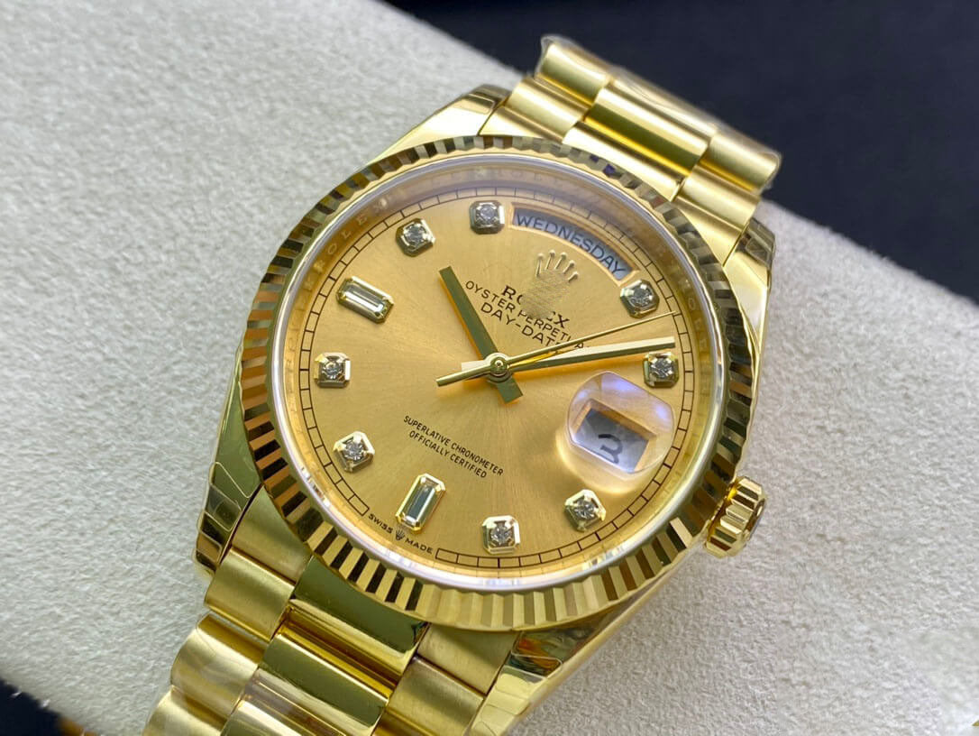 REPLICA DAY-DATE M128238-0008 YELLOW GOLD EW FACTORY CHAMPAGNE DIAL