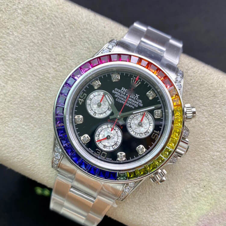 REPLICA DAYTONA 116599 RBOW TW FACTORY BLACK DIAMOND-SET BEZEL