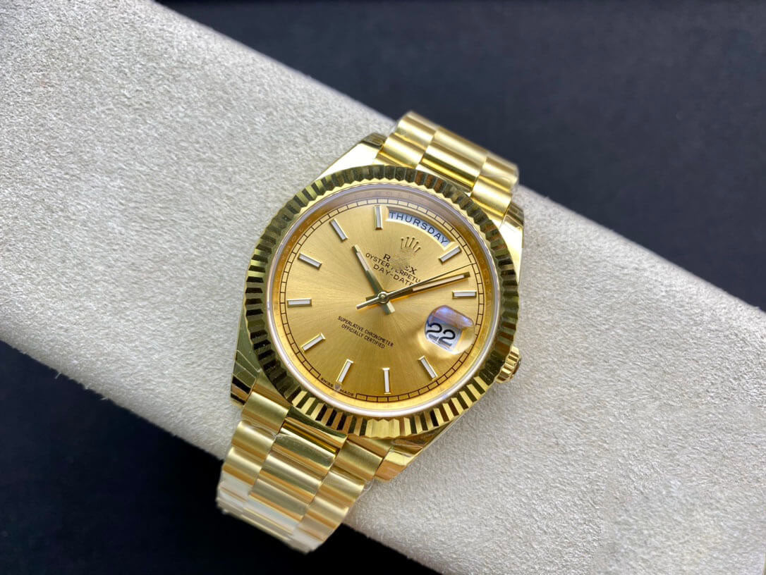 REPLICA DAY DATE M228238-0003 40MM EW FACTORY GOLD DIAL