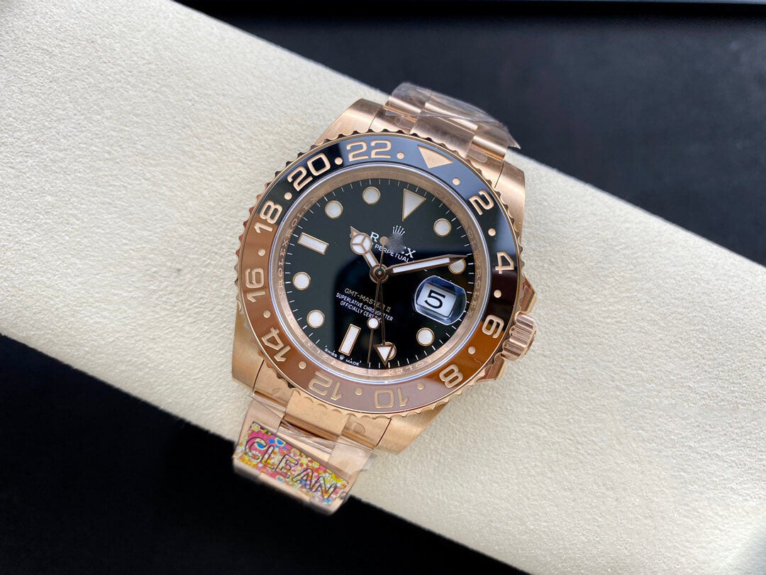 REPLICA GMT MASTER II M126715CHNR-0001 CLEAN FACTORY GOLD STRAP