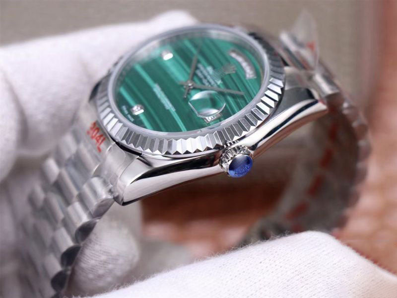 REPLICA PRESIDENT DAY DATE 18038 MALACHITE GREEN DIAMOND DIAL