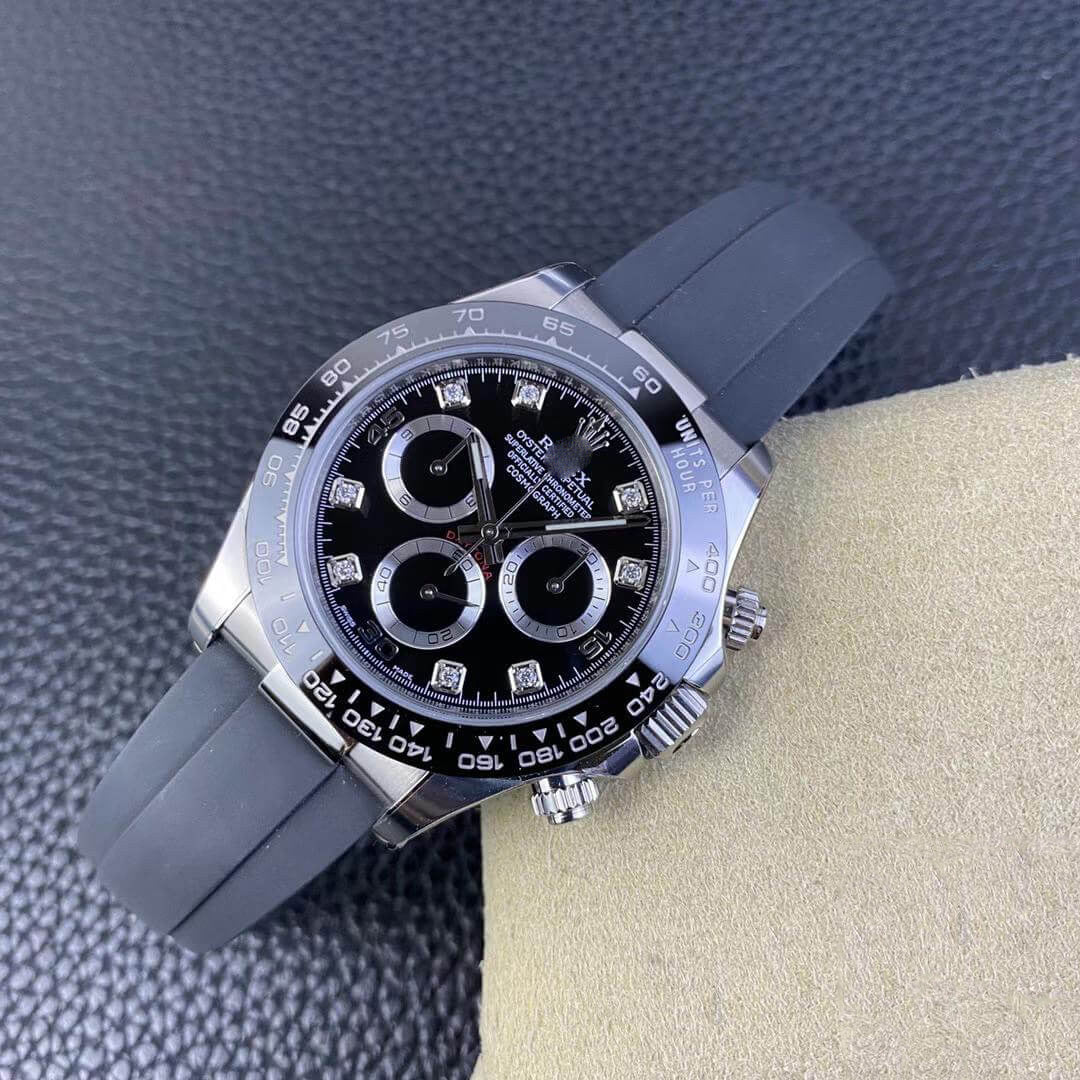 REPLICA COSMOGRAPH DAYTONA M116519LN-0025 CLEAN FACTORY BLACK RUBBER STRAP