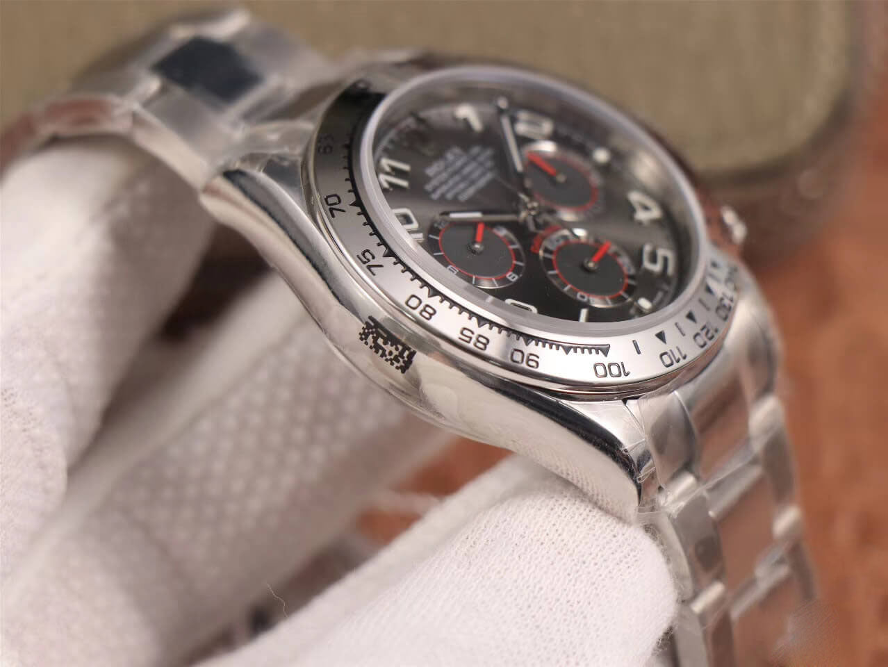 REPLICA DAYTONA COSMOGRAPH 116509 JH FACTORY STAINLESS STEEL STRAP