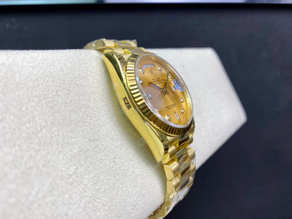 REPLICA DAY-DATE M128238-0008 YELLOW GOLD EW FACTORY CHAMPAGNE DIAL