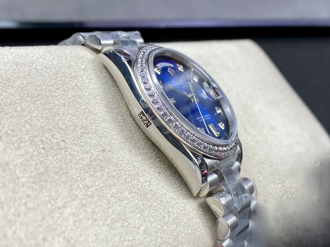 REPLICA DAY DATE M128396TBR-0008 36MM GM FACTORY DIAMOND-SET BEZEL