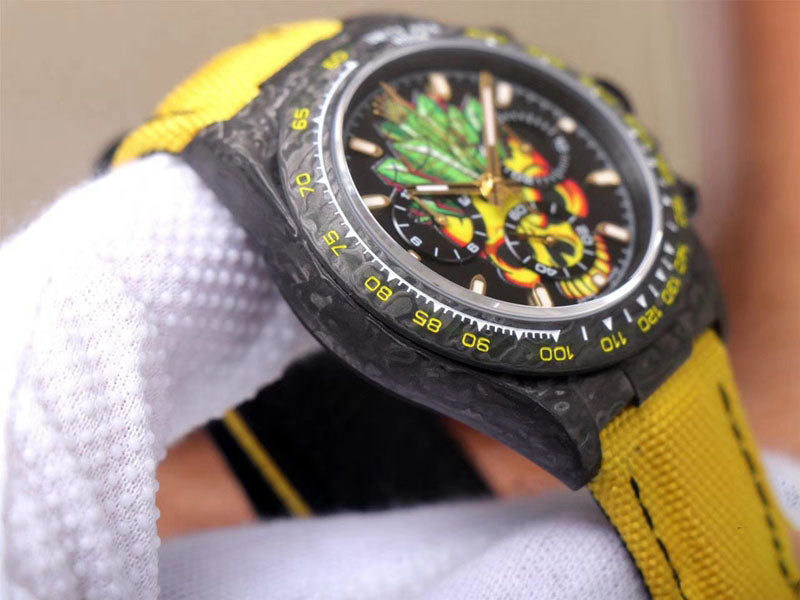 REPLICA DAYTONA COSMOS CHRONOGRAPH CARBON FIBER EDITION COLOR SKULL DIAL