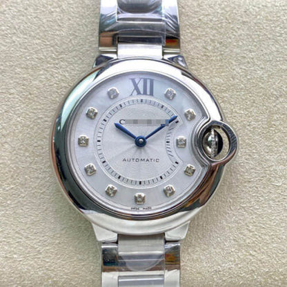 BALLON BLEU DE  WE902074 33MM V6 FACTORY SILVER STAINLESS STEEL STRAP