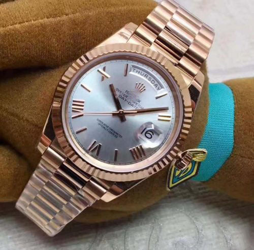 REPLICA DAY-DATE 40 228235 ROSE GOLD 40MM EW FACTORY SUNDUST DIAL