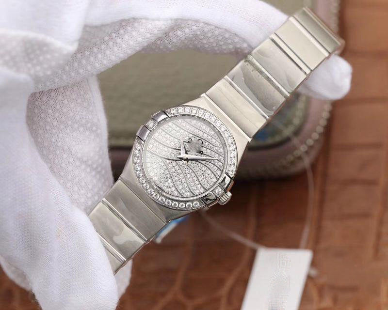 REPLICA CONSTELLATION QUARTZ LADIES 27MM TW FACTORY WHITE GOLD DIAMOND DIAL