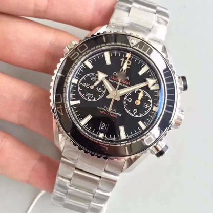 REPLICA SEAMASTER PLANET OCEAN 600M CHRONOGRAPH 215.30.46.51.01.001 OM FACTORY V2 BLACK DIAL