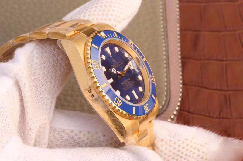 REPLICA SUBMARINER DATE 116618LB VR FACTORY 18K YELLOW GOLD WRAPPED BLUE DIAL