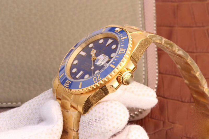 REPLICA SUBMARINER DATE 116618LB VR FACTORY 18K YELLOW GOLD WRAPPED BLUE DIAL