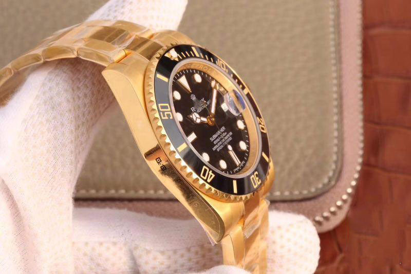 REPLICA SUBMARINER DATE 116618LN VR FACTORY 18K YELLOW GOLD WRAPPED BLACK DIAL