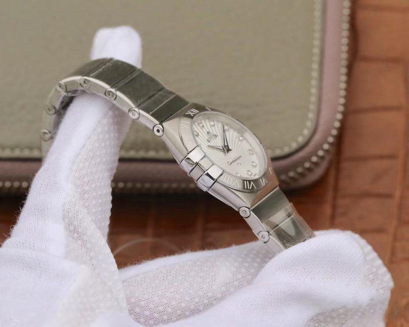 REPLICA CONSTELLATION LADIES 27MM 123.10.27.60.55.001 TW FACTORY WHITE TEXTURED DIAL