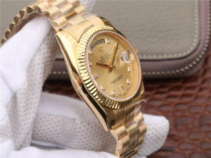 REPLICA DAY-DATE II 218238 40MM EW FACTORY 18K YELLOW GOLD DIAL