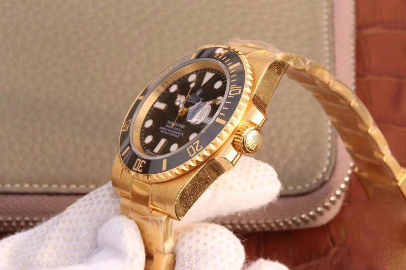 REPLICA SUBMARINER DATE 116618LN VR FACTORY 18K YELLOW GOLD WRAPPED BLACK DIAL