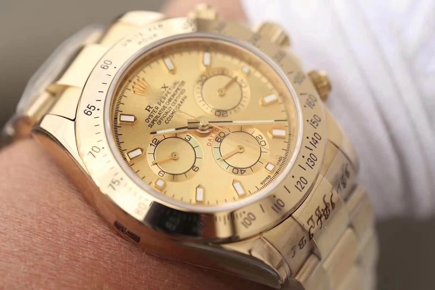 REPLICA DAYTONA COSMOGRAPH 116503 JH FACTORY GOLD DIAL