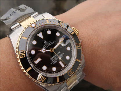 REPLICA SUBMARINER DATE 116613LN VR FACTORY 18K YELLOW GOLD WRAPPED BLACK DIAL